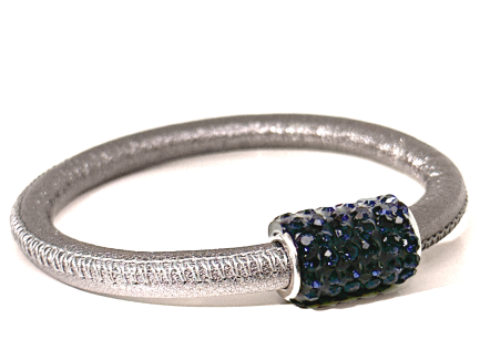 Girocollo Party Silver Chiusura Magnetica Cristalli Blu Notte