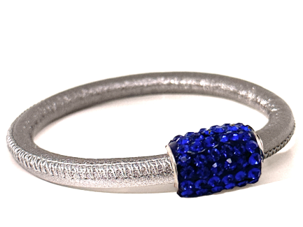 Girocollo Party Silver Chiusura Magnetica Cristalli Blu