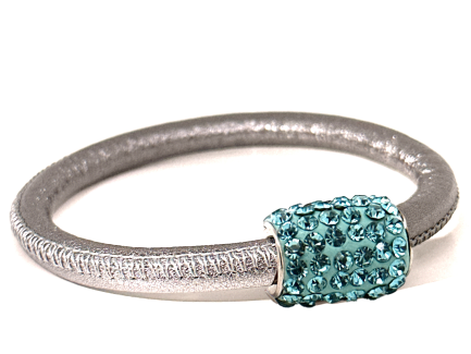 Braccialetto Party Silver Chiusura Magnetica Cristalli Turchese
