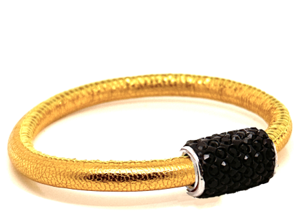 Girocollo Party Yellow Chiusura Magnetica Cristalli Nero