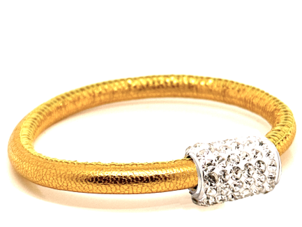 Braccialetto Party Yellow Chiusura Magnetica Cristalli Bianco