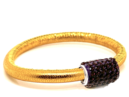 Girocollo Party Yellow Chiusura Magnetica Cristalli Viola