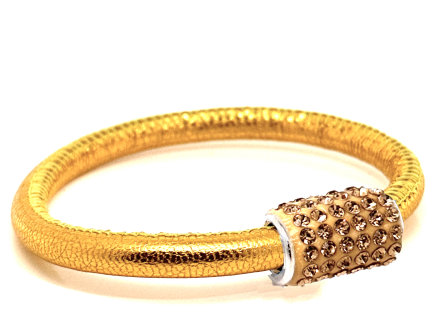 Braccialetto Party Yellow Chiusura Magnetica Cristalli Oro