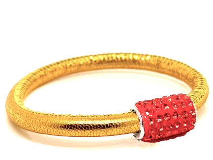 Girocollo Party Yellow Chiusura Magnetica Cristalli Arancione