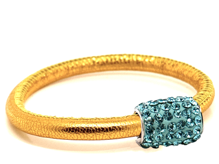 Girocollo Party Yellow Chiusura Magnetica Cristalli Turchese