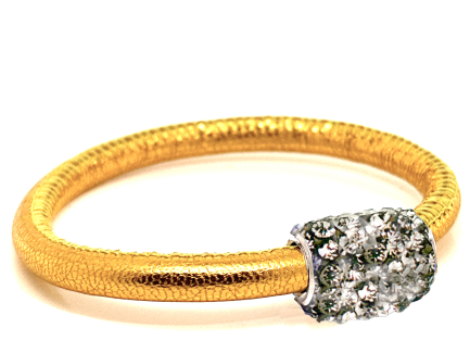 Braccialetto Party Yellow Chiusura Magnetica Cristalli Grigio Perla