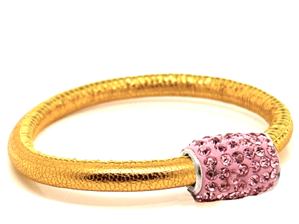 Girocollo Party Yellow Chiusura Magnetica Cristalli Rosa