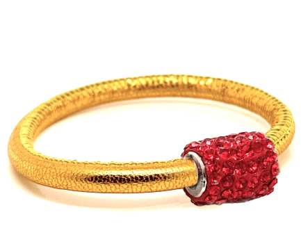 Girocollo Party Yellow Chiusura Magnetica Cristalli Rosso