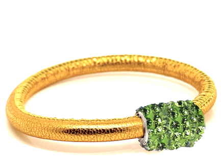 Girocollo Party Yellow Chiusura Magnetica Cristalli Verde Chiaro