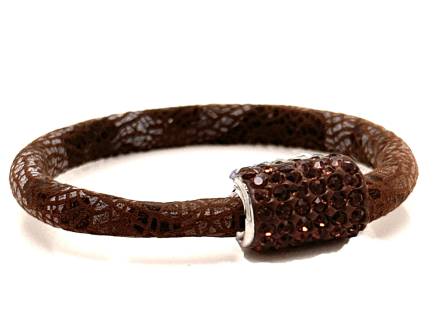 Braccialetto Snake Brown Chiusura Magnetica Cristalli Marrone