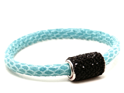 Braccialetto Snake Tiffany Chiusura Magnetica Cristalli Nero