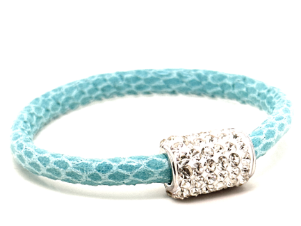 Braccialetto Snake Tiffany Chiusura Magnetica Cristalli Bianco