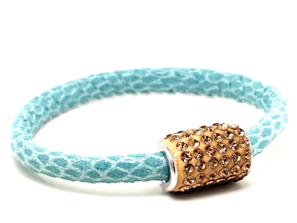 Braccialetto Snake Tiffany Chiusura Magnetica Cristalli Oro