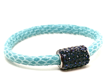 Braccialetto Snake Tiffany Chiusura Magnetica Cristalli Blu Notte