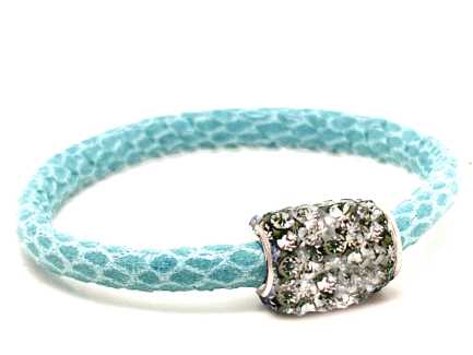 Braccialetto Snake Tiffany Chiusura Magnetica Cristalli Grigio Perla