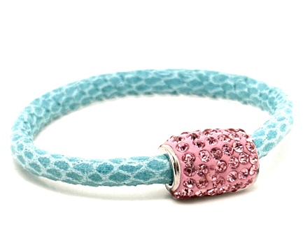 Braccialetto Snake Tiffany Chiusura Magnetica Cristalli Rosa
