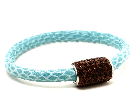 Braccialetto Snake Tiffany Chiusura Magnetica Cristalli Marrone