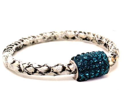 Braccialetto Snake White Chiusura Magnetica Cristalli Ottanium