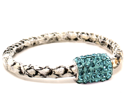 Braccialetto Snake White Chiusura Magnetica Cristalli Turchese