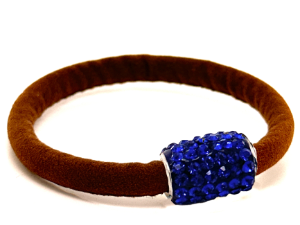Braccialetto Venice Brown Chiusura Magnetica Cristalli Blu