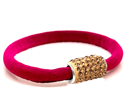 Braccialetto Venice Fucsia Chiusura Magnetica Cristalli Oro