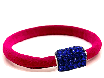 Braccialetto Venice Fucsia Chiusura Magnetica Cristalli Blu