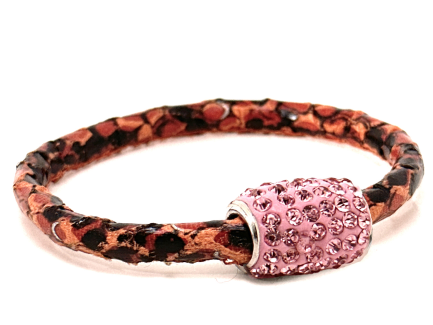 Braccialetto Snake Orange Chiusura Magnetica Cristalli Rosa