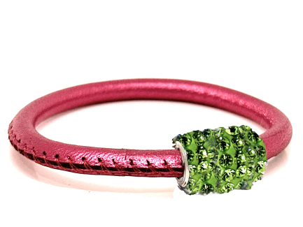Braccialetto Party Pink Chiusura Magnetica Cristalli Verde Chiaro