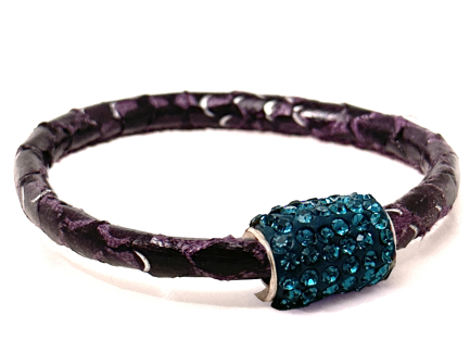 Braccialetto Snake Violet Chiusura Magnetica Cristalli Ottanium