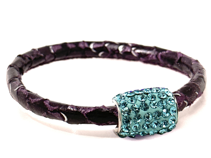 Braccialetto Snake Violet Chiusura Magnetica Cristalli Turchese
