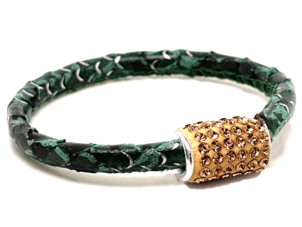 Braccialetto Snake Mint Chiusura Magnetica Cristalli Oro
