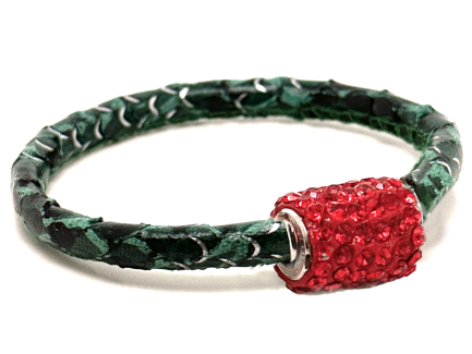 Braccialetto Snake Mint Chiusura Magnetica Cristalli Rosso