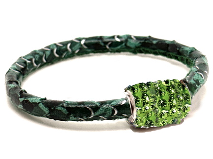 Braccialetto Snake Mint Chiusura Magnetica Cristalli Verde Chiaro