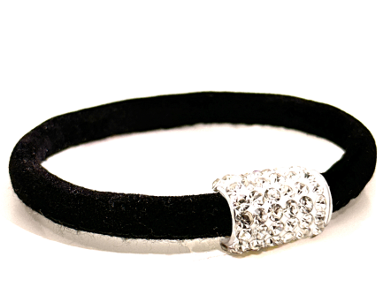 Girocollo Venice Black Chiusura Magnetica Cristalli Bianchi