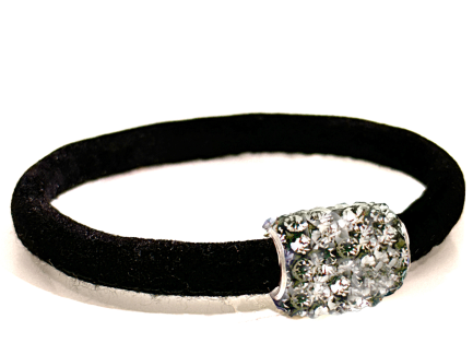 Girocollo Venice Black Chiusura Magnetica Cristalli Grigio Perla