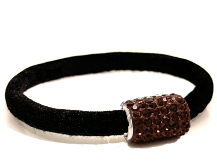 Girocollo Venice Black Chiusura Magnetica Cristalli Marrone