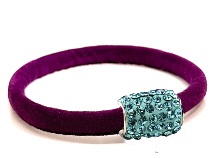 Girocollo Venice Violet Chiusura Magnetica Cristalli Turchese