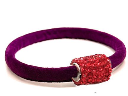 Girocollo Venice Violet Chiusura Magnetica Cristalli Rossi