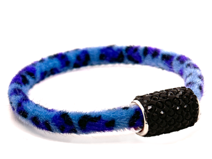 Braccialetto Wild Blu Chiusura Magnetica Cristalli Nero
