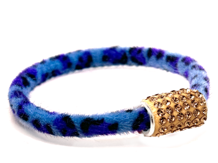 Braccialetto Wild Blu Chiusura Magnetica Cristalli Oro