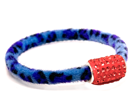 Braccialetto Wild Blu Chiusura Magnetica Cristalli Arancione