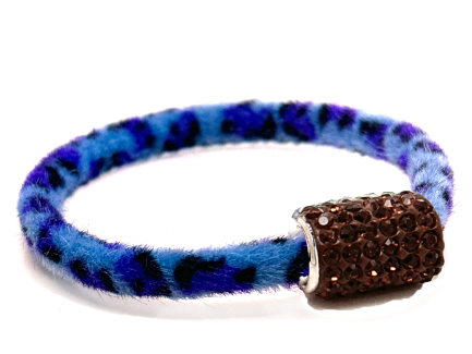 Braccialetto Wild Blu Chiusura Magnetica Cristalli Marrone