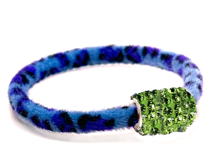 Braccialetto Wild Blu Chiusura Magnetica Cristalli Verde Chiaro