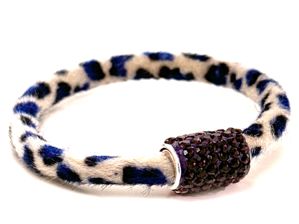 Braccialetto Wild White-Blu Chiusura Magnetica Cristalli Viola