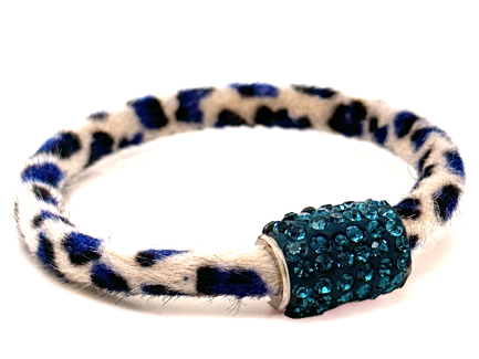 Braccialetto Wild White-Blu Chiusura Magnetica Cristalli Ottanium