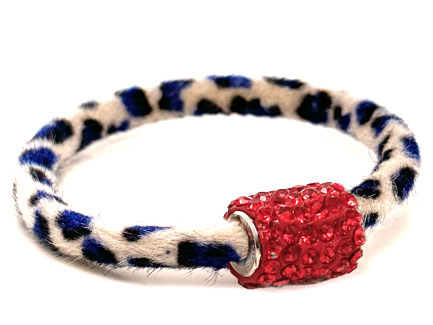 Braccialetto Wild White-Blu Chiusura Magnetica Cristalli Rosso