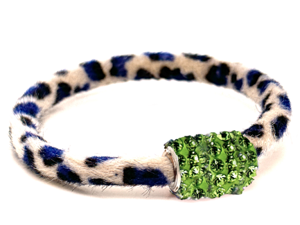 Braccialetto Wild White-Blu Chiusura Magnetica Cristalli Verde Chiaro