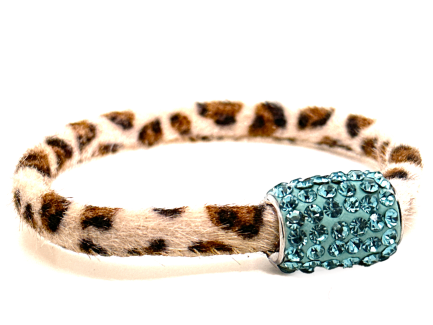 Braccialetto Wild White-Brown Chiusura Magnetica Cristalli Turchese