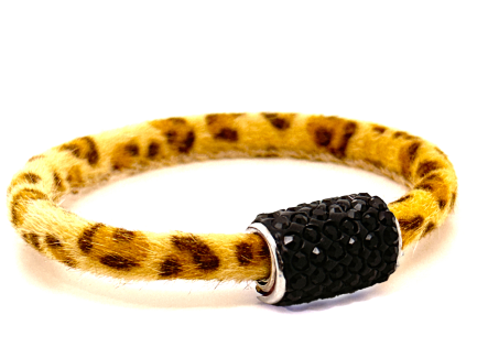 Braccialetto Wild Yellow Chiusura Magnetica Cristalli Nero