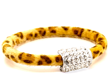 Braccialetto Wild Yellow Chiusura Magnetica Cristalli Bianco